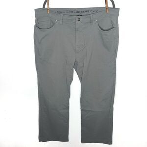 Prana Brion Pants Mens 40 Slim Fit Gray Stretch Nylon 5 Pocket Hiking Outdoors